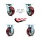 Service Caster 5 Inch Poly on Aluminum Caster Set with Roller Bearings 2 Swivel Lock 2 Rigid SCC-30CS520-PAR-BSL-2-R-2 - alternate 3